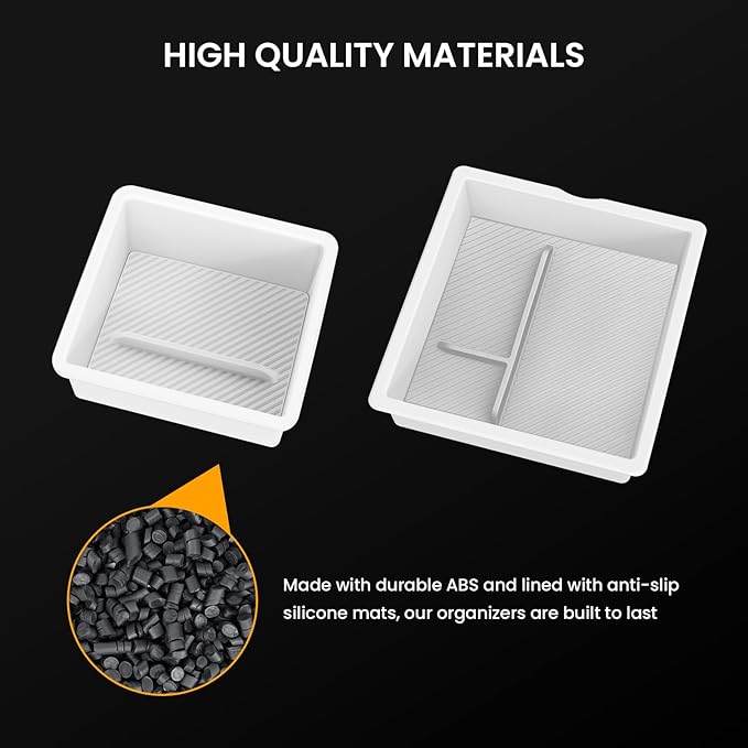 Center Console Organizer for New Model 3/Y: 2PCS Center Console Storage, Armrest Tray for Tesla 2025+ Model Y Juniper & 2024-2025 Model 3 Highland with ABS Material Non-Slip Wear-Resistant White