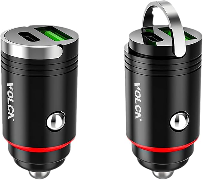 Dual Port Car Charger, [Matt Black] [2 Pack] USB A & USB C Car Cigarette Lighter Charging Adapter, 30W Fast Charging, PD&QC 3.0, Compatible with iPhone 16/15/14/13/12 Series, Samung, Pixel