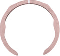 Suede Steering Wheel Cover ABS Car Steering Wheel Protector 14.96" Pink Silver Tone 1 Pc