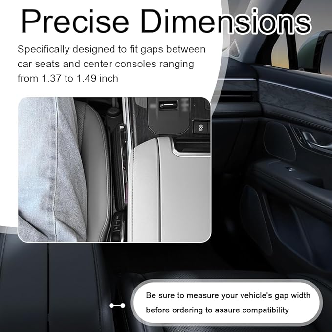 2026 Upgraded Car Seat Gap Filler 2 Pack,3 in 1 Car Seat Gap Organizer with Slot & Hook for Phone/Keys,Universal Anti-Drop in Between Cars Seats Catcher Fits for Truck SUV