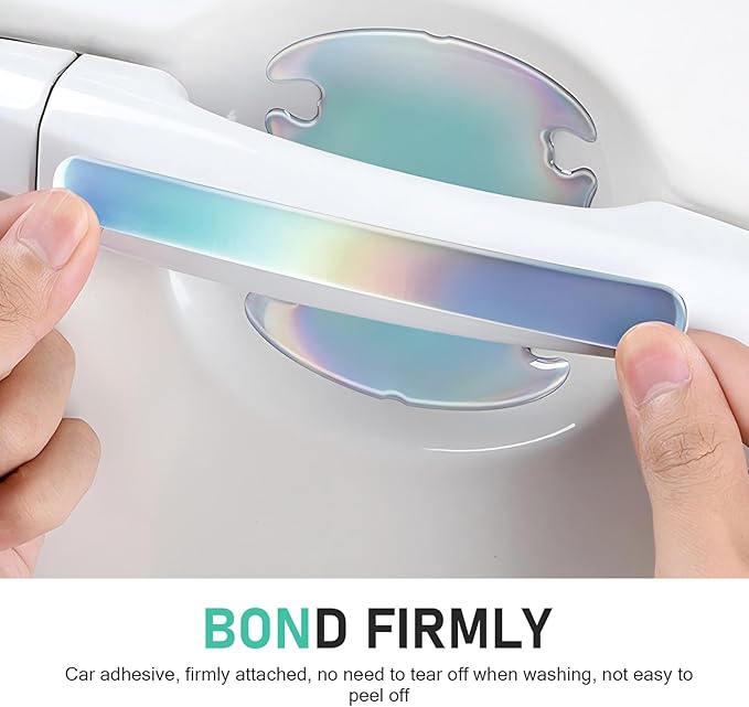 Car Door Handle Protector, Car Door Bowl Anti-Scratch Protective Sticker for, Waterproof Self-adhesive Personalized Carbon Fiber Decoration, Suitable for Most Car Accessories (Multicolored)