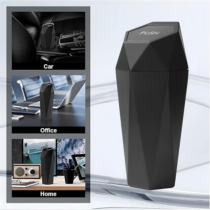 Car Trash Can with Lid, Leakproof Mini Essential Vehicle Garbage Organizers, Multipurpose Automotive Garbage Storage Organizer Bin Accessories, Universal for SUV, Sedan, Truck