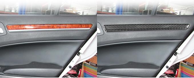 NVCNX Real Premium Carbon Fiber for Chrysler 300 Accessories 2015-2023 2016 2017 2018 2019 2020 2021 2022 S/C/Limited/Touring Car Inner Door Panel Strip Cover Interior Trim Sticker Decal 8PCs