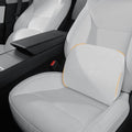 Arcoche Memory Foam Lumbar Support Pillow for Tesla Model 3 Model Y Model S/X Cybertruck Model 3 Hidden Model Y Juniper Accessories - Mid/Lower Back Support Cushion for Car Seat (White)