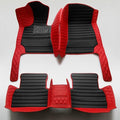 Custom Fit Car Floor Mats for Most Cars, SUVs, Trucks - Waterproof PU Leather All-Weather Floor Liners - Durable Anti-Slip Interior Car Accessories to Protect Vehicle Floors (Red with Black Strip)