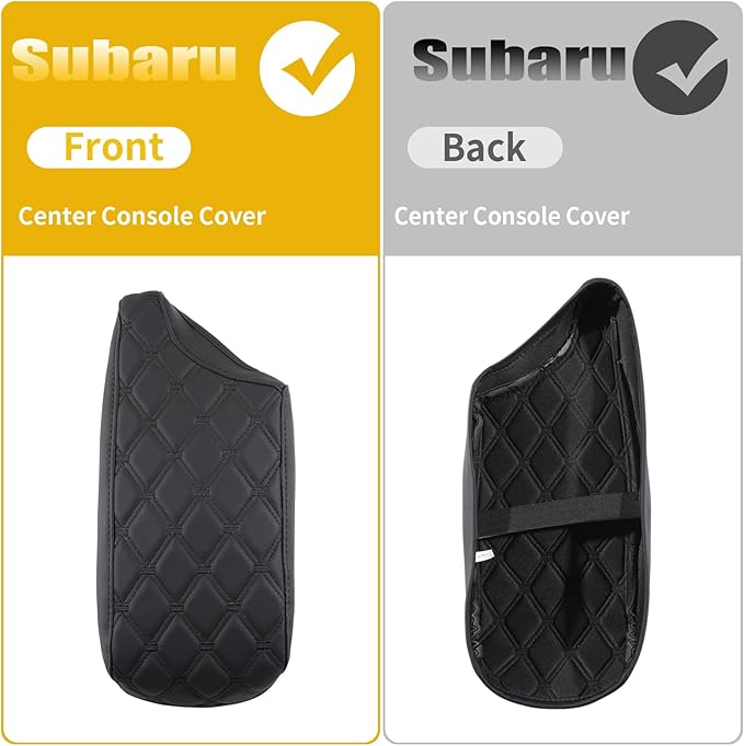 GIANT PANDA Custom Car Center Console Cover Armrest Cover for 2018-2023 Subaru Crosstrek,Waterproof Faux Leather Middle Console Cover Arm Rest Lid Cover Protector, Black