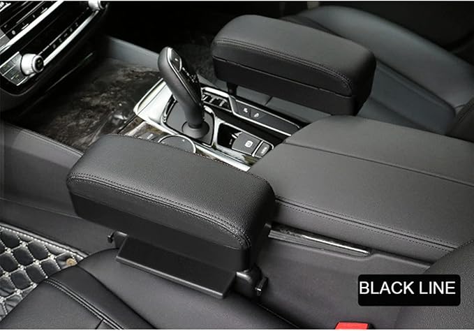 AOWIS Car Console Armrest Box Arm Rest Height Adjustable Comfort Elbow Pad Universal (Black)