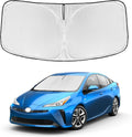 for Toyota Prius 2023-2025 2026 Windshield Sun Shade - 4 Layers Car Sunshades for Front Windows Shade Cover Custom Fit Prius Sun Visor 240T Retractable Shade Blocks UV Rays Car Accessories