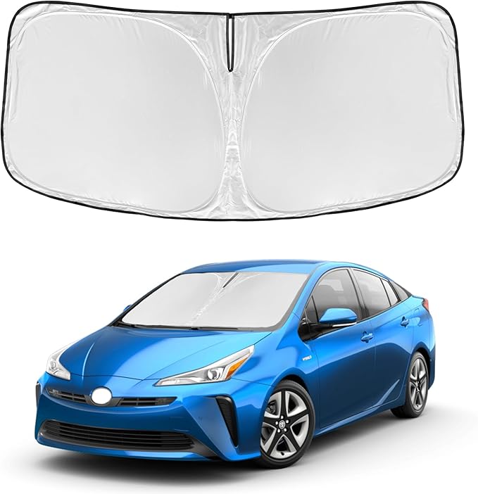 for Toyota Prius 2023-2025 2026 Windshield Sun Shade - 4 Layers Car Sunshades for Front Windows Shade Cover Custom Fit Prius Sun Visor 240T Retractable Shade Blocks UV Rays Car Accessories