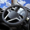 Size 16-20 Inch Ice Silk Ventilation Multi-Style Comfy Grip Steering Wheel Cover for Truck, Bus, Big Rig Trucker,SUV， Anti-Slip Design 16-20 Inch (Black, 19)