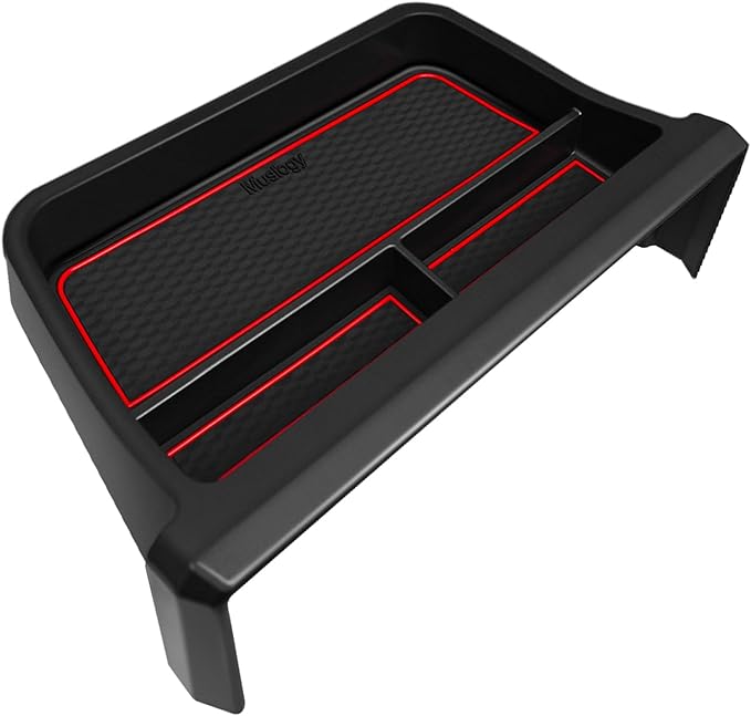 Muslogy Dashboard Storage Box Compatible with 2024 2025 Tacoma & 2025 4Runner Accessories Center Console Organizer w/14-inch Screen for Limited Trailhunter TRD Pro (14 Inch Screen Only) (Red)