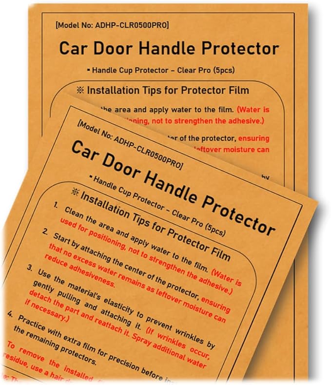 3M-Pro 5pcs Car Door Handle Cup Protector/Sticker/Guard, 3M-PPF(Paint Protection Film) Pro Series, Clear(Transparent), Anti Scratch, Universal Fit for Most Cars (Clear Pro/5pcs)