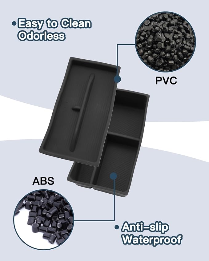 2025 2026 Lexus RX350 Center Console Organizer for Lexus RX350 Accessories Silicone Material Double Layer Armrest Console Glove Tray Compatible with 2023 2024 2025 2026 Lexus RX350/RX350h/RX500h(2PCS)