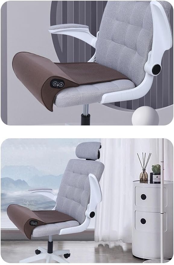 JUPENG Car Seat Leg Extender with Heat & Massage, USB Powered Multi-Level Memory Foam Under Thigh Leg Support Cushion for Driver Seat, Office Chair & Travel, Universal Comfort Pad (Beige)