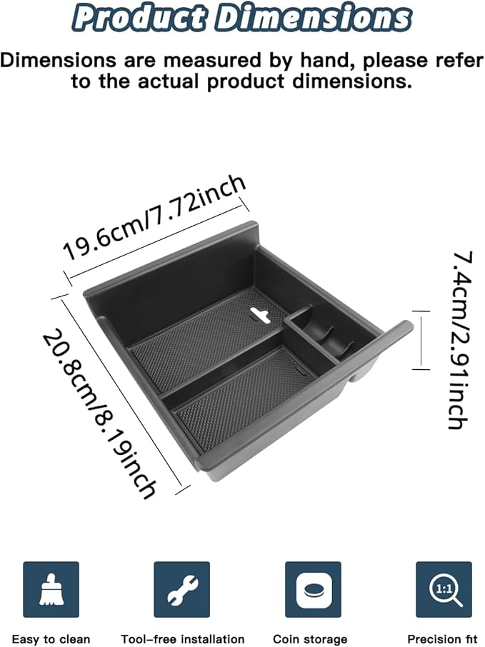 Ruiya 2014-2024 4Runner Console Organizer for Toyota 4Runner 5th Gen Accessories ABS Material Armrest Console Glove Tray Compatible with 2014-2024 Toyota 4Runner
