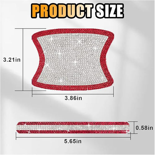 10PCS Bling Car Door Handle Anti-Scratch Sticker, Bling Car Door Handle Sticker, Universal Car Doors Handles Protective Cover, Shiny Rhinestone Auto Decor Accessories for Women (White&Red)