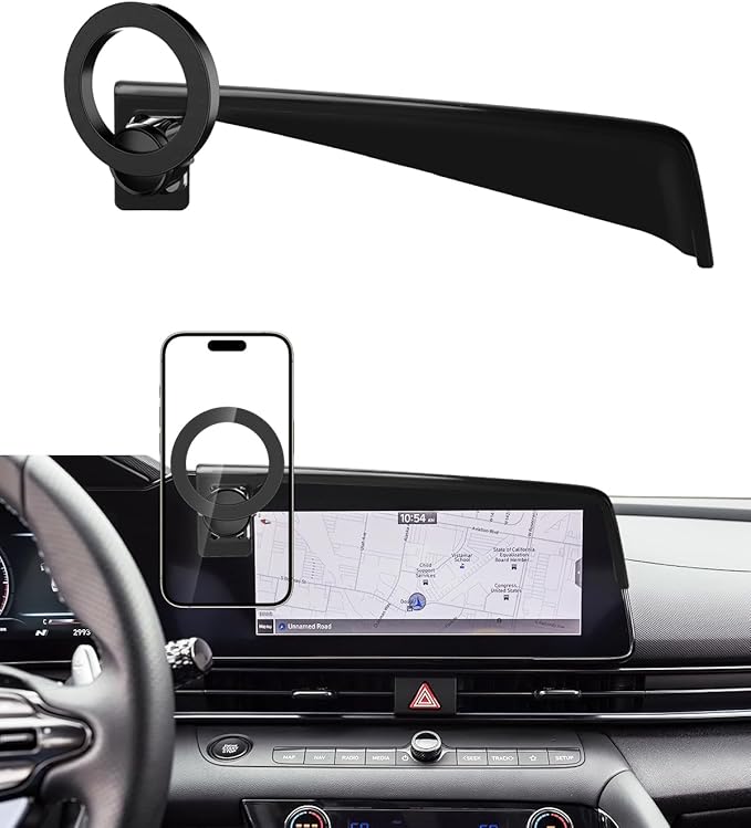 PZK Car Phone Mount for Hyundai Elantra 2021-2025 SE/SEL/Sport/Limited/N Line Accessories 8-Inch/10.25-Inch Screen Car Phone Holder Compatible with Magsafe 360° Rotation Phone Cradles Not Affect Vent