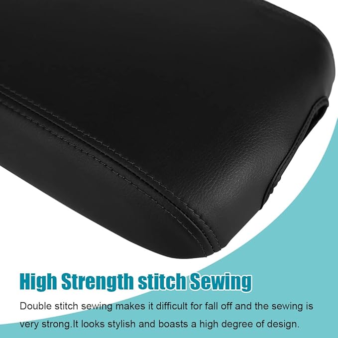 LEXLEY Center Console Pad Armrest Box Cover Waterproof Anti-Scratch Leather Protector Covers For Kia 2016-2020 Sorento-Black Stitches