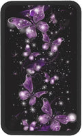Car Auto Center Console Pad Purple Butterfly Print Universal Armrest Seat Box Cover Glitter Star Car Interior Accessories Polyester Auto Armrest Cover Protector for Most Vehicle, SUV, Truck
