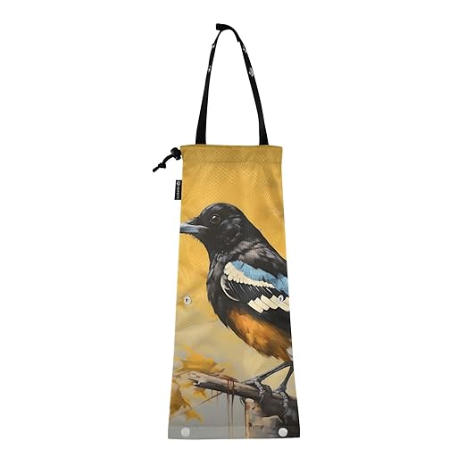 ALAZA Hanging Car Trash Bags Garbage Bag Trash Can for Back Seat Small Bird Washable Storage Bag Retractable 2 Pack