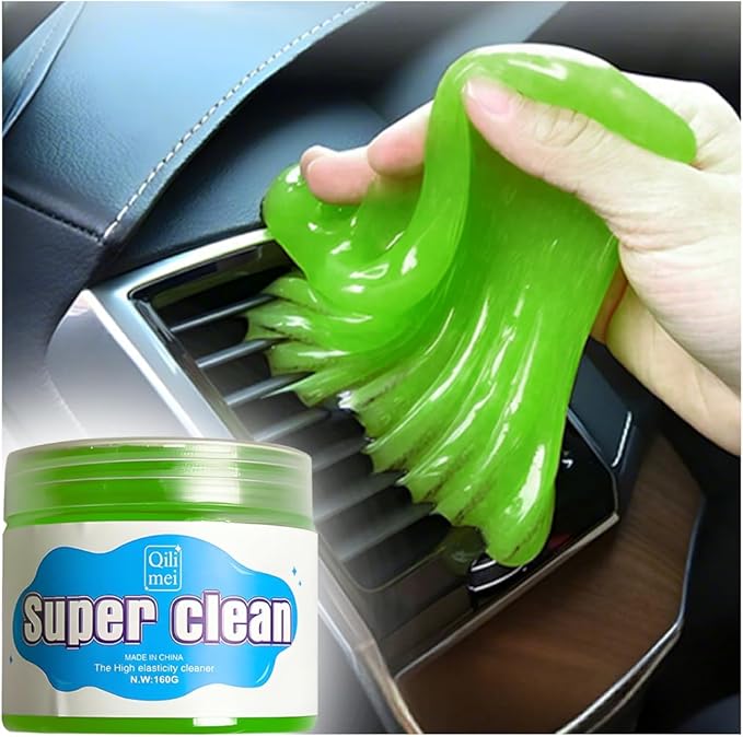 Car Cleaning Gel, Reusable Vehicle Air Vent Crevice Detailing Putty, Automotive Interior Detail Slime Cleaner Removal Tool Kit Accessories, Universal for SUV, Sedan, Truck (Green)