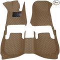 KaiLaiCarCustom Automotive Car Floor Mats for 99.99% Sedan SUV Sports Car Men Women Protection Full Coverage Pads Anti-Slip Leather Floor Lining (Beige Mat Beige Line, A - Diamond)