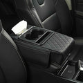 Car Armrest Pad for Nissan Altima 2013-2018, PU Leather 5-in-1 Armrest Storage Box Center Console Cover Armrest Cushion Arm Rest Cushion Pads with Cup Holders and Tissue Box,A/Black