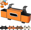 Car Organizers and Storage Box, Car Headrest Organizer Back Seat, Car Multifunctional Seat Back Waterproof Storage Bag, Car Seat Back Storage Box with 2 Cup Holders＆hooks (Orange, 1pcs)
