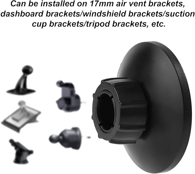 Magnetic Phone Mount Base, 0.67 Inch/17mm Phone Holder Ball Head Socket Accessories Compatible with iPhone 16 15 14 13 12 for Car Dashboard Air Vent Windshield Attachment
