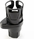 Universal Car Cup Holder Expander, 360-Degree Rotating Adjustable Drink Holder, Black Multi-Cup Mount for Vehicle Console, 7.32 x 2.59 x 3.34 Inches