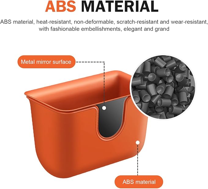 Car Trash Can, Multifunctional Double-Layer Seat Back Hanging Mini Trash Bin, Leak-Proof Waterproof Small Garbage Can for Cars, Universal Car Organizers and Storage Accessories (Orange)