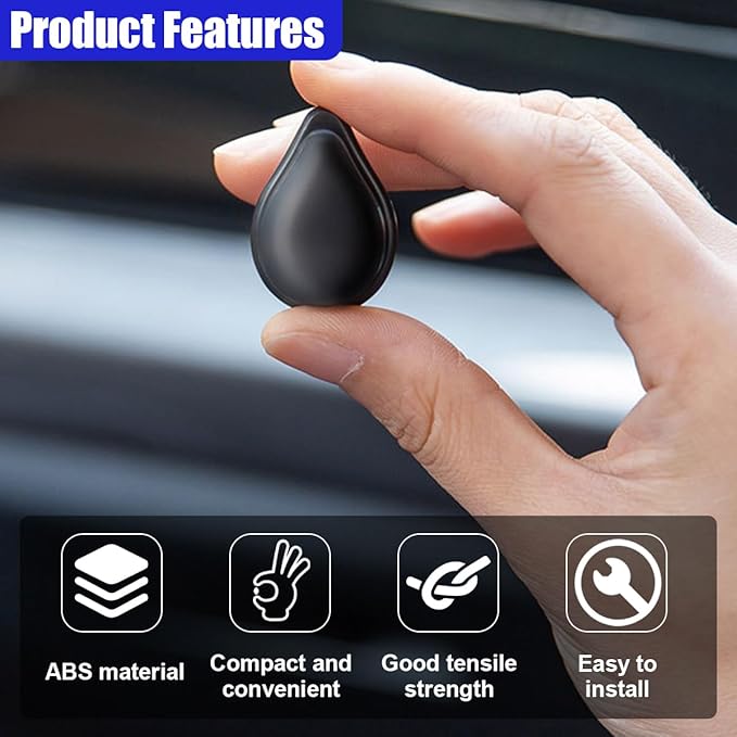 Car Sticky Hooks, Multifunctional ABS Mini Vehicle Dashboard Backseat Hanger with Self-Adhesive Backing, Auto Interior Hanging Organizer Accessories for Key Mask Earphone USB Cable (4PCS)