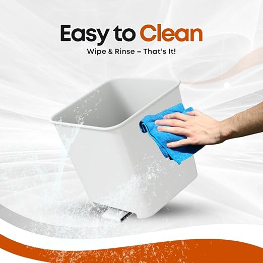 HAUSSIMPLE Car Trash Can Waterproof Vehicle Garbage Bin, Leakproof Anti Slip Floor Mat Clip Trash Bag Holder for Car, Truck, SUV, Van Portable Auto Trash Container with Stability Clips (White, Small)