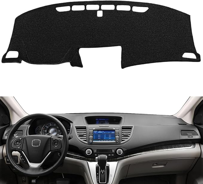 Dash Cover Mat Custom Fit for Honda CRV 2012 2013 2014 2015 2016,Dashboard Cover Pad (12-16 Black) Z08