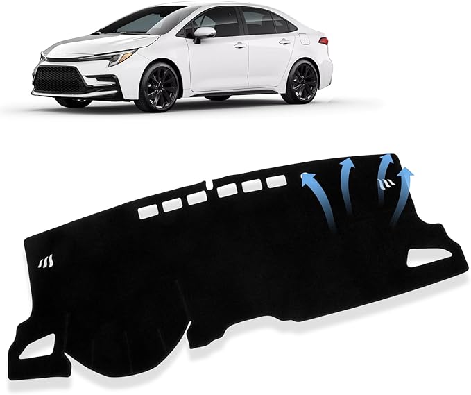 Dash Cover Compatible with Toyota Corolla 2019-2025 LE Full Set, Dashboard Cover Mat and Center Console Cover Pad, Custom Fit Sunshield Protector Interior Car Accessories (NOT fit Corolla Cross)