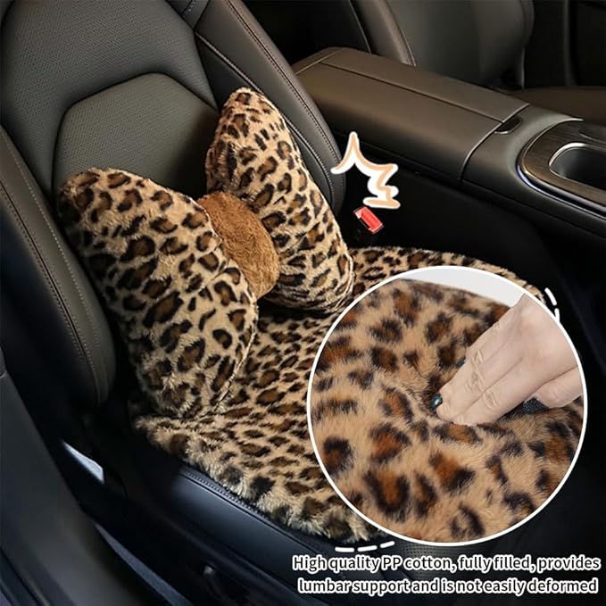 Cute Cartoon Car Seat Cushion with Back Car Neck Pillow and Lumbar Support Pillow Cute Car Seat Pillow Lumbar Pillow for Driving Fatigue Relief