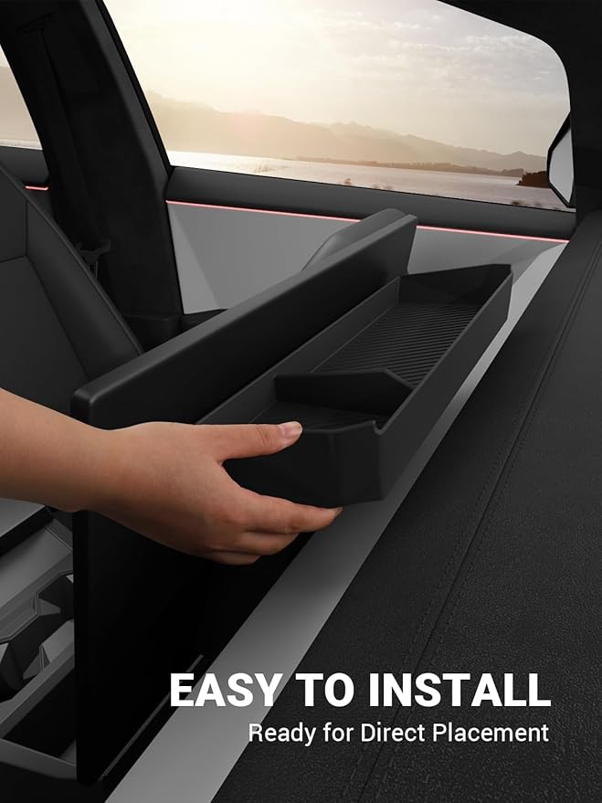 Motrobe Behind Screen Storage Tray for 2026 2025 2024 Tesla Cybertruck Accessories Dashboard Hidden Storage Tray Center Console Organizer Silicone Sunglasses Holder Phone Holder