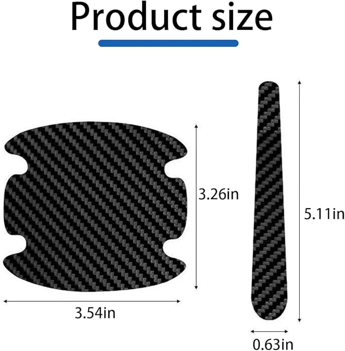 AUCELI Car Door Handle Scratch Protectors, 8 PCS Carbon Fiber Texture Anti-Scratches Bowl Sticker, Non-Marking Car Door Handle Cup Protective Film, Universal Door Handle Paint Cover Guard Sticker