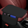 wuyaoyao Car Center Console Cover, Leather Memory Foam Armrest Cover Cushion with 2 Storage Bags, Universal Car Armrest Seat Box Pad Car Interior Accessories Protector for Most Vehicle (Black)