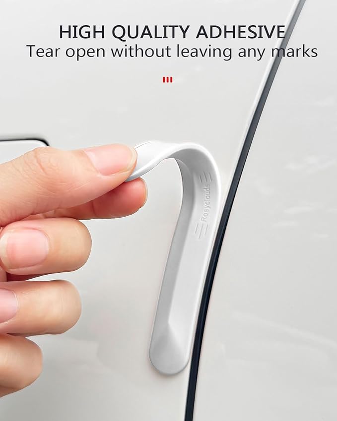 muekzu Silicone Car Door Edge Guard Trim Molding Crash Scratch Protector Scratch Guard for Car,Sedans,Truck,SUV 4PCS(White)
