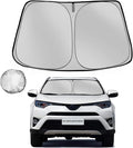 Fonowka Windshield Sun Shade for Toyota RAV4 2013-2018 RAV-4 SUV Foldable Sun Sunshade for Car Front Window Blocks UV Rays and Heat Automotive Interior Protector Custom Fit Accessories