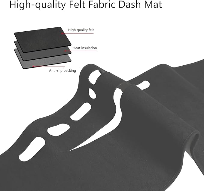Dash Cover Mat Custom Interior Center Console Compatible with Toyota Camry 2007 2008 2009 2010 2011 Dashboard Cover Pad Carpet Protector (Gray)
