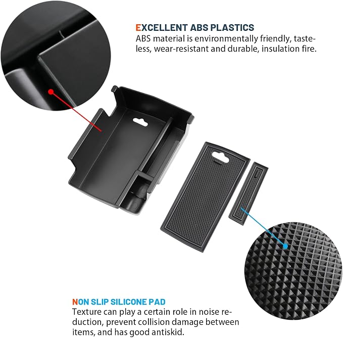Ruiya 2022-2026 Jeep Compass Center Console Organizer for Jeep Compass Accessories ABS Material Middle Console Organizer Compatible with 2022-2026 Jeep Compass Interior Accessories