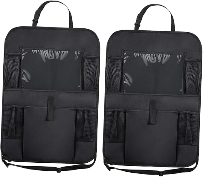 GLEAVI 2pcs Car Seat Hanging Pouch Car Backseat Storage Bag Oxford Cloth Easy Install Clean Seat Helper