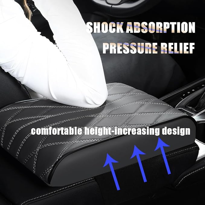 Car Center Console Cover for Nissan Frontier 1997–2025 2026 D41, Car Armrest Cover Center Console Pad Armrest Cushion Armrest Box Pad Interior Auto Accessories Anti-Slip,B-Grey-32 * 17cm