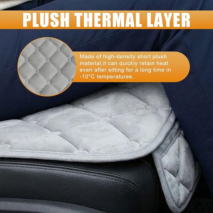 YoRise Car Seat Cushion, Soft Plush Auto Seat Pad with Storage Pocket, Car Driver Seats Protector Cover with Non-Slip Rubber Bottom, Winter Vehicle Accessory for SUV, Truck, Home, Office (Gray)