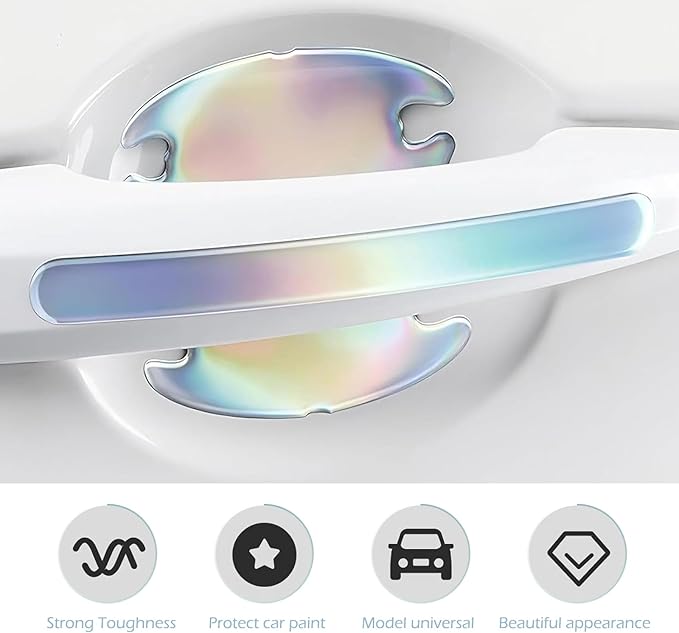 8 PCS Car Door Handle Protectors, Car Door Handle Scratch Protector Sticker, Universal for Most Cars (Multicolor)