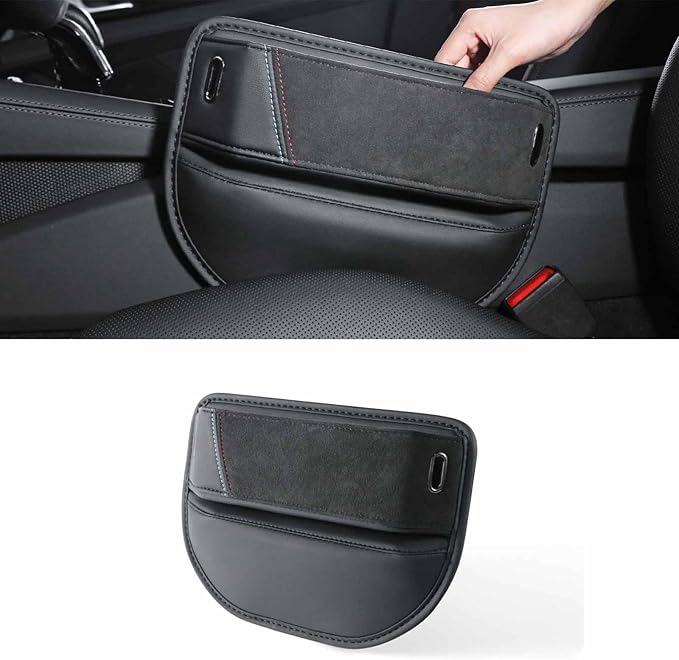 BETTERHUMZ Car Seat Gap Filler Organizer Compatible with BMW X1 E84 F48 X2 F39 X3 F25 G01 X4 F26 G02 X5 E70 F15 X6 E71 F16 for Alcantara Car Side Seat Storage Box Accessories (NAPA leather)