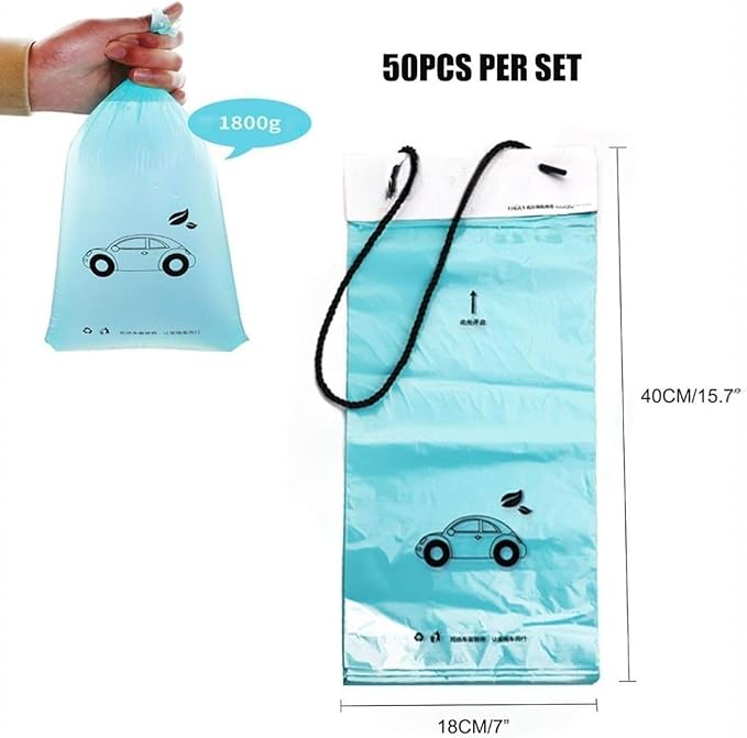 100PCS Car Trash Bag Rubbish Bin Bag Car Trash Bin Gag Disposable Container Bag for Auto Car Truck Vehicle Office Babyroom Bathroom Study Room