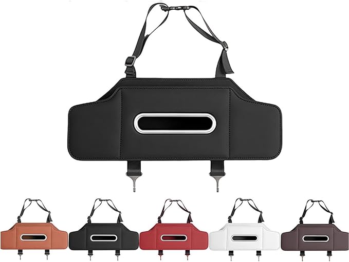 3-in-1 Car Backseat Organizer, Multifunctional Car Seat Back Storage Box, Car Organizers and Storage, For Hold Drinks, Handbag, Keep Your Ride Clean & Organized (Strap Installation, Black)